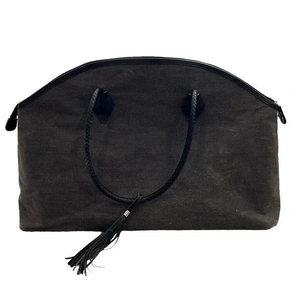 DSW Gray Oversized Twill Shopper Tote - Picture 1 of 9